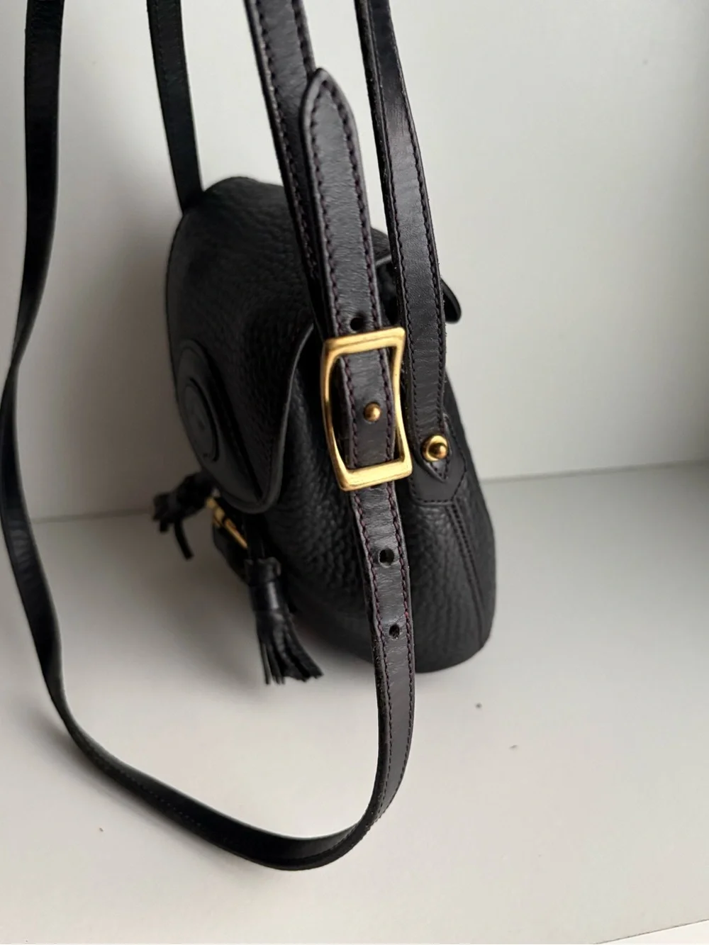 Dooney & Bourke awl Black Leather Mini Drawstring Buckle Bag - Picture 7 of 16